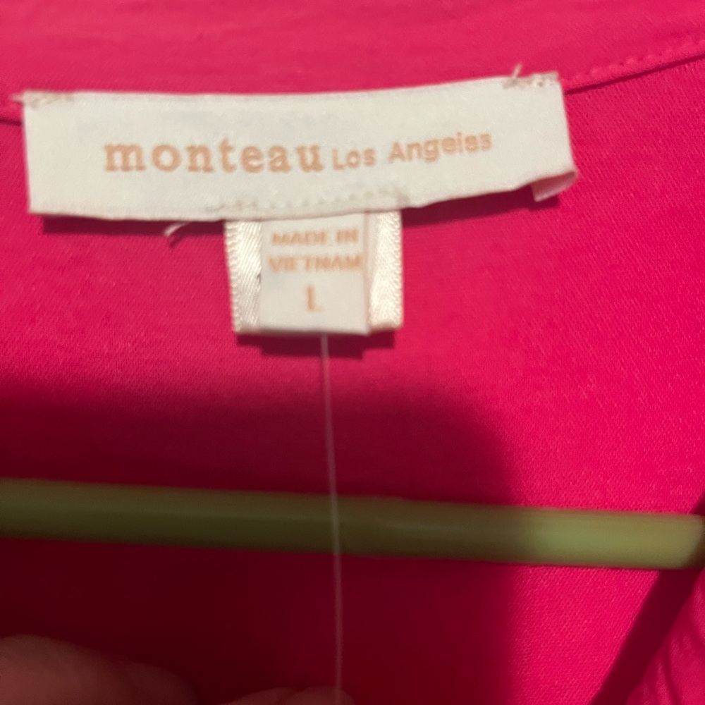 Monteau Fuchsia Mini Dress with Tie Waist - Picture 4 of 9